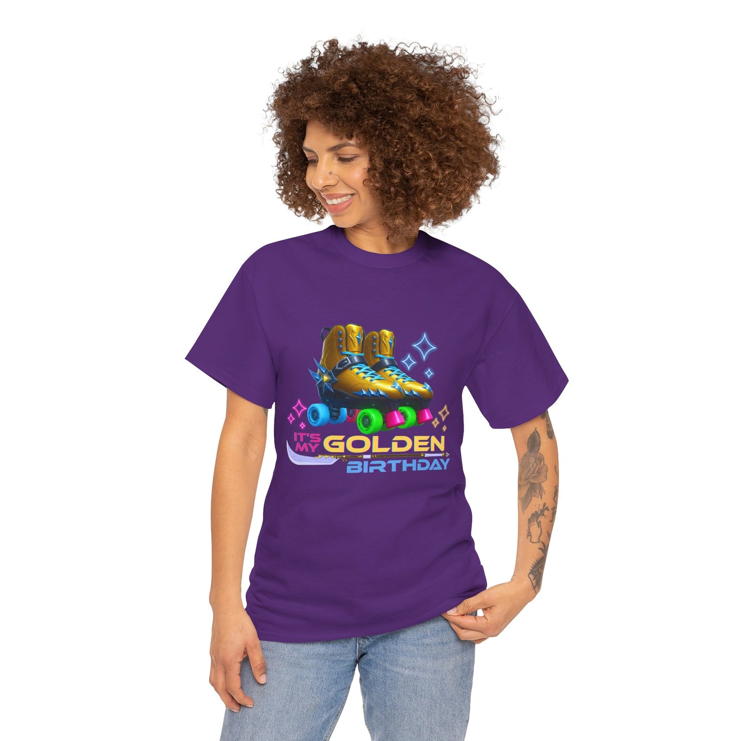 It's My Golden Birthday  - Adult and Teens Roller Skate Graphic T-Shirt – 100% Cotton, Female