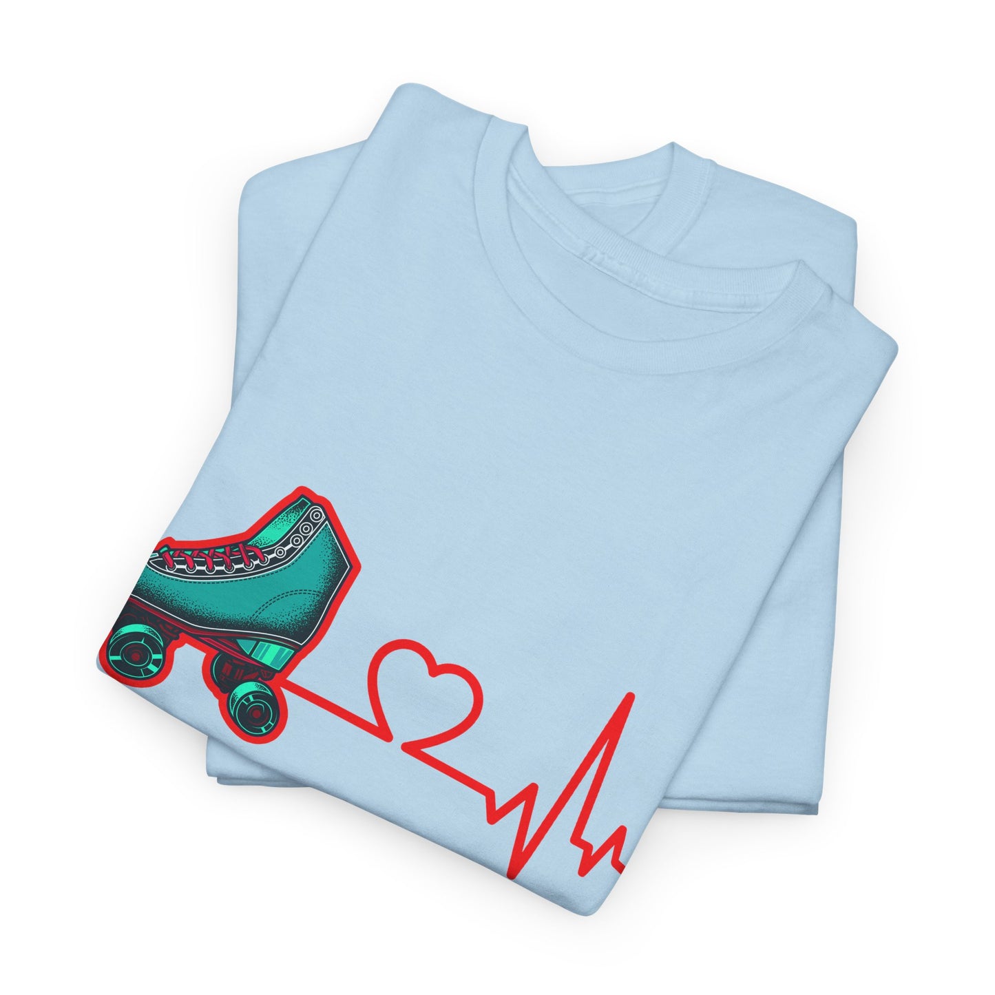 Adult Roller Skating T-Shirt - Heartbeat of Roller Skating - Rink Life Tee
