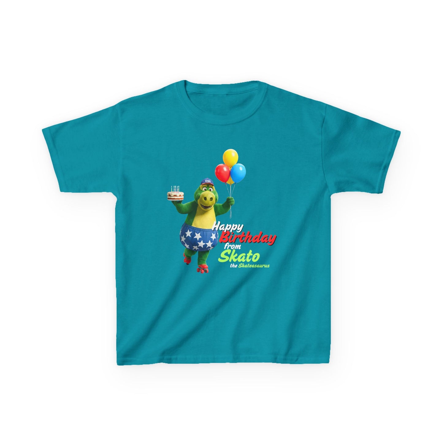 Kid's Roller Skating Birthday T-Shirt - Happy Birthday from Skato - Tee for Boys and Girls