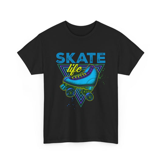 Unisex Roller Skating T-Shirt "Skate Life" Blue Graphic