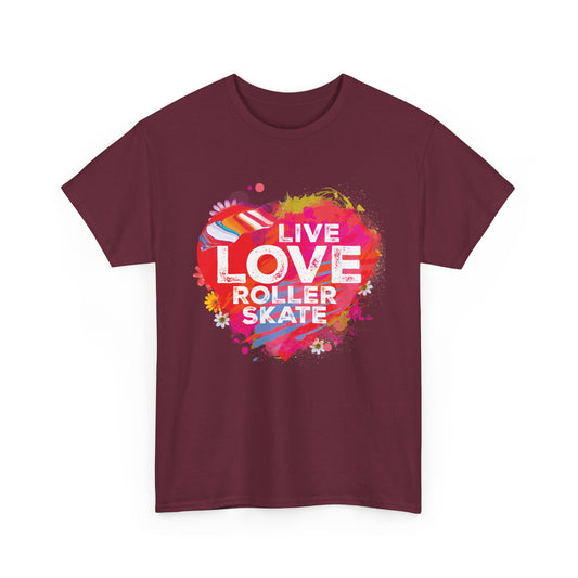 Women's "Live Love Roller Skate" T-Shirt for Skating Lovers