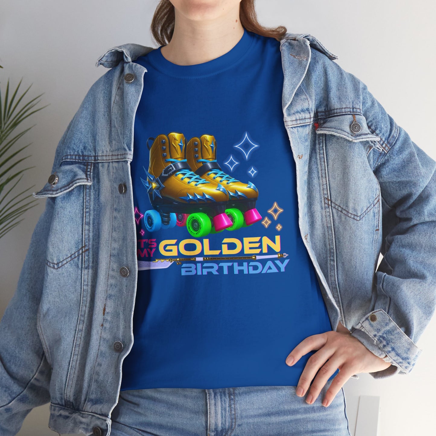 It's My Golden Birthday  - Adult and Teens Roller Skate Graphic T-Shirt – 100% Cotton, Female