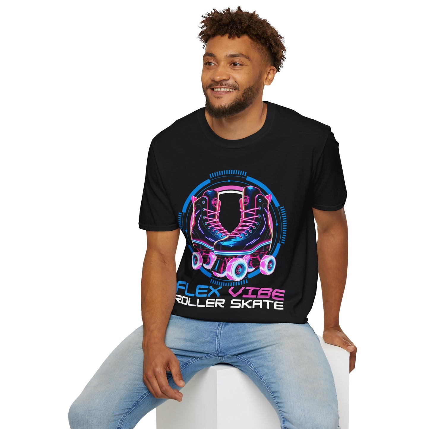 Adult "Flex Vibe Roller Skate" T-Shirt - United Skates of America - Jackson, NJ