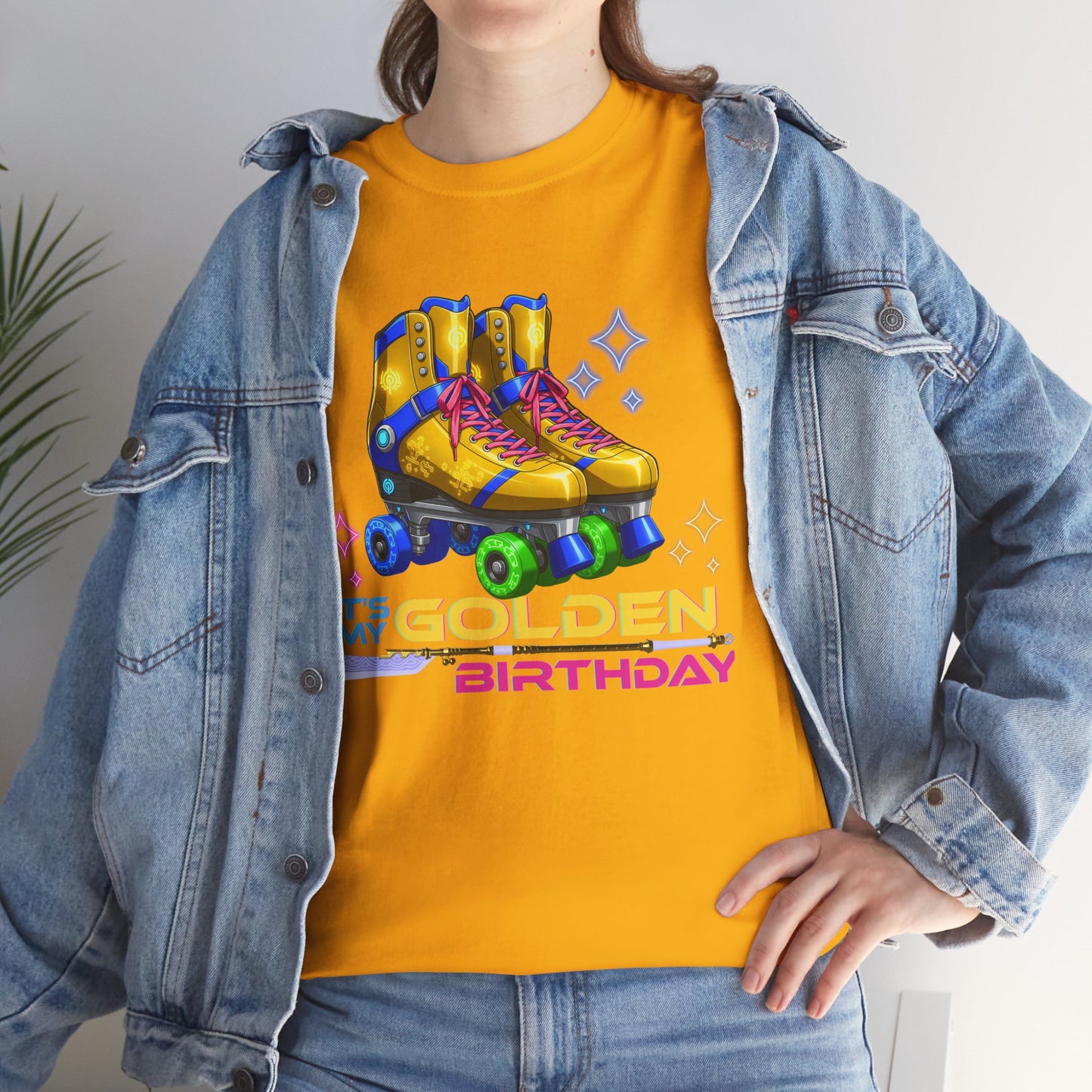 Golden Birthday - Adult Roller Skate Graphic T-Shirt – 100% Cotton