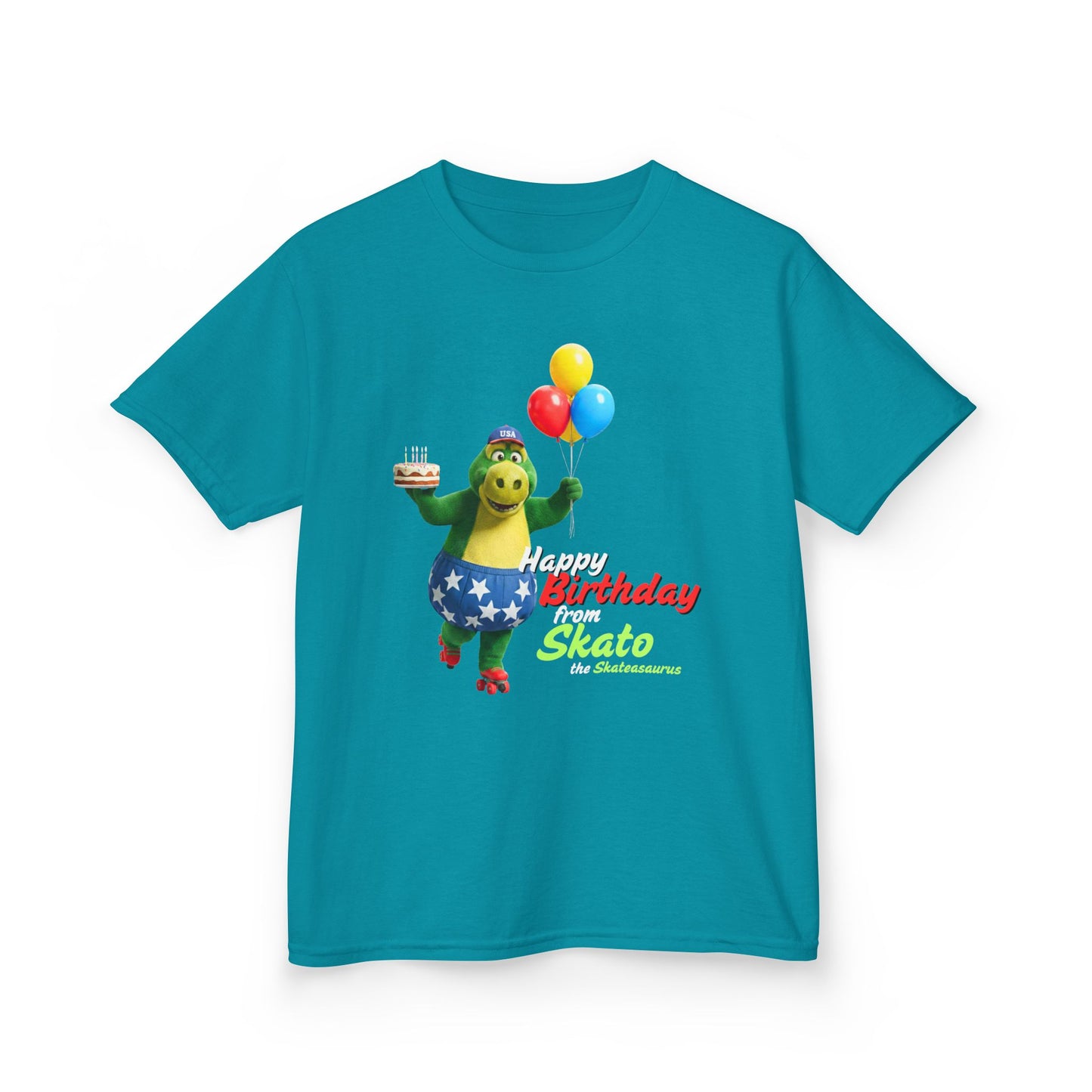 Kid's Roller Skating Birthday T-Shirt - Happy Birthday from Skato - Tee for Boys and Girls