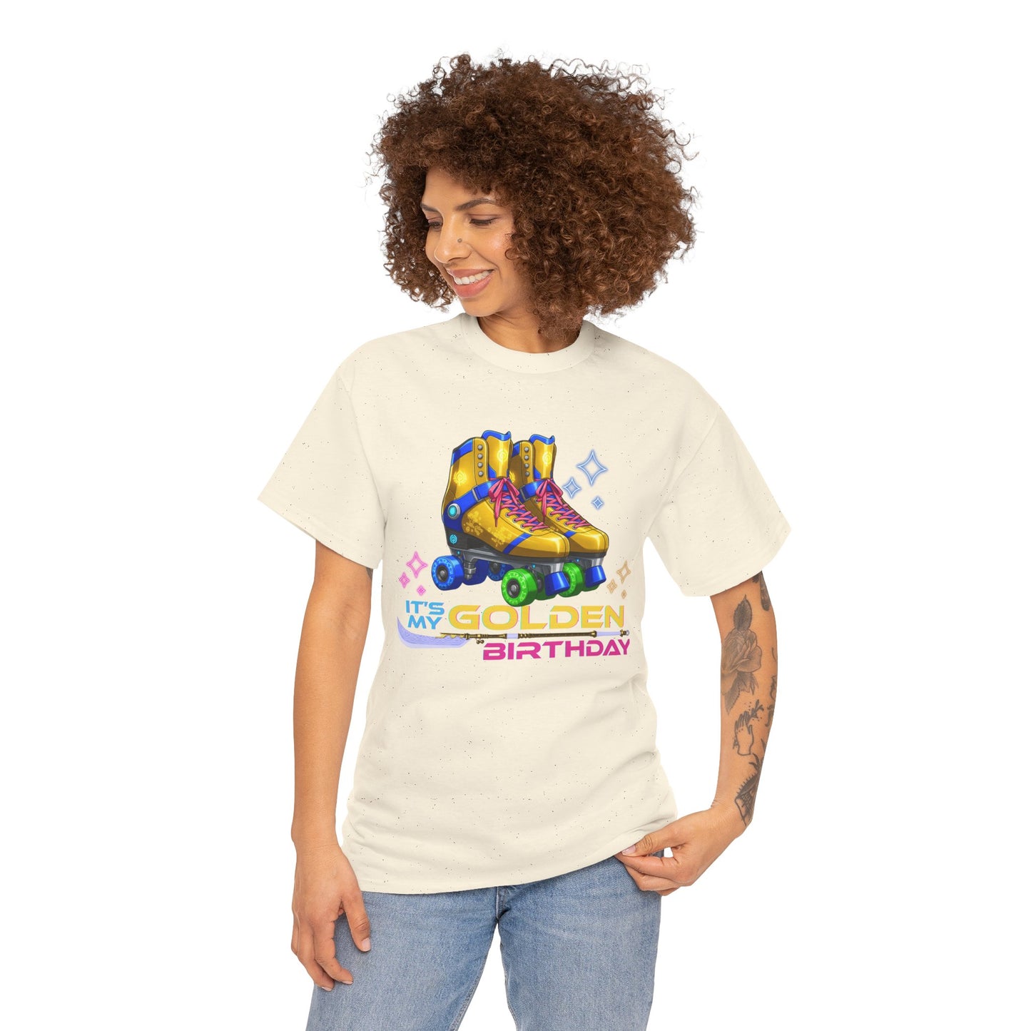 Golden Birthday - Adult Roller Skate Graphic T-Shirt – 100% Cotton