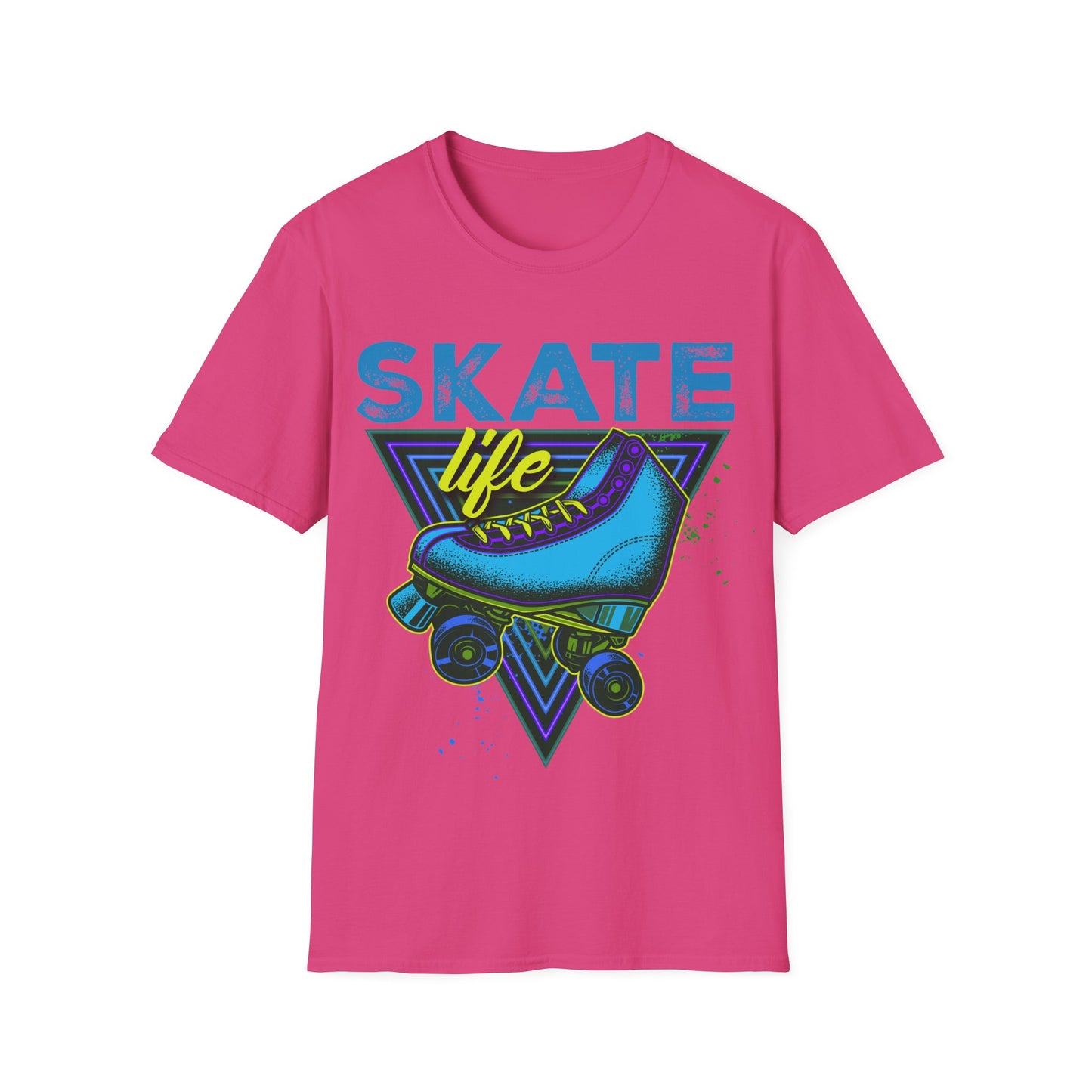 Columbus, OH - "Skate Life" - Roller Skate Graphic T-Shirt (Blue Graphic)
