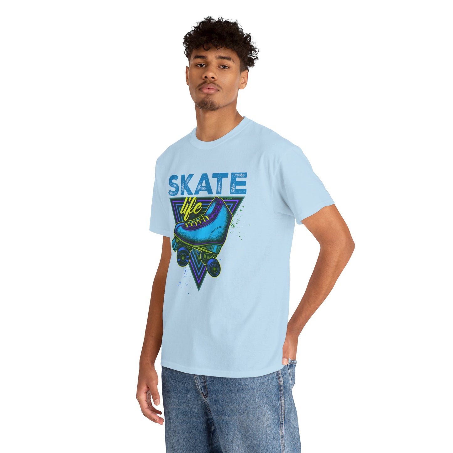Jackson, NJ - Adult "Skate Life" Roller Skater T-Shirt (Blue Graphic)
