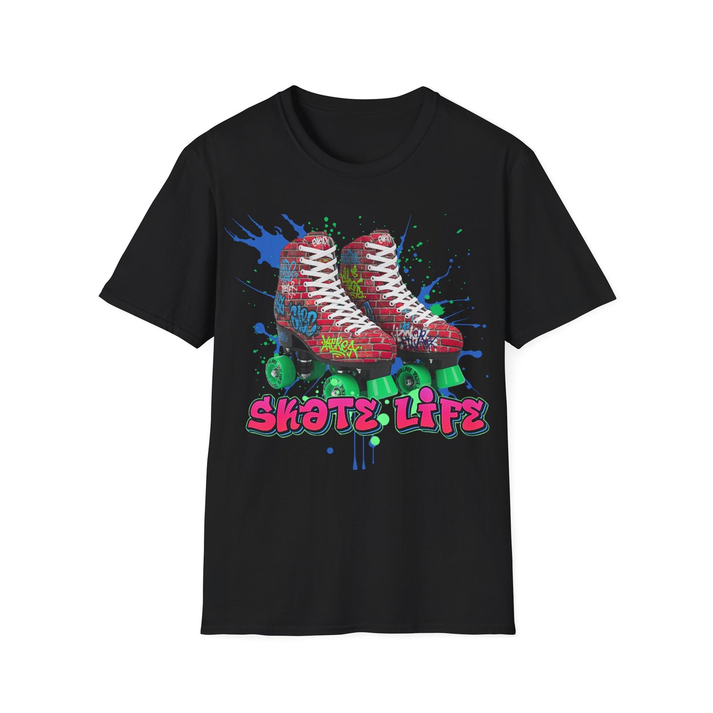 Adult "Skate Life" Paint Splattered Skates T-Shirt - United Skates of America - Wickliffe