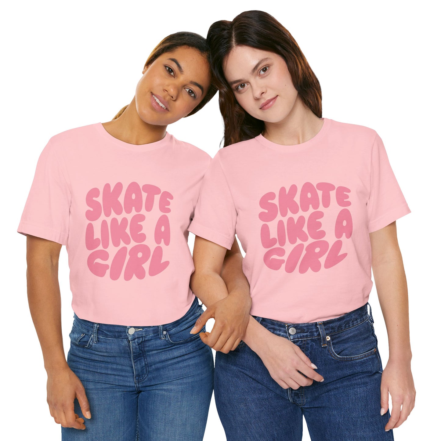 Women's "Skate Like A Girl" Roller Skate Graphic Cotton T-Shirt