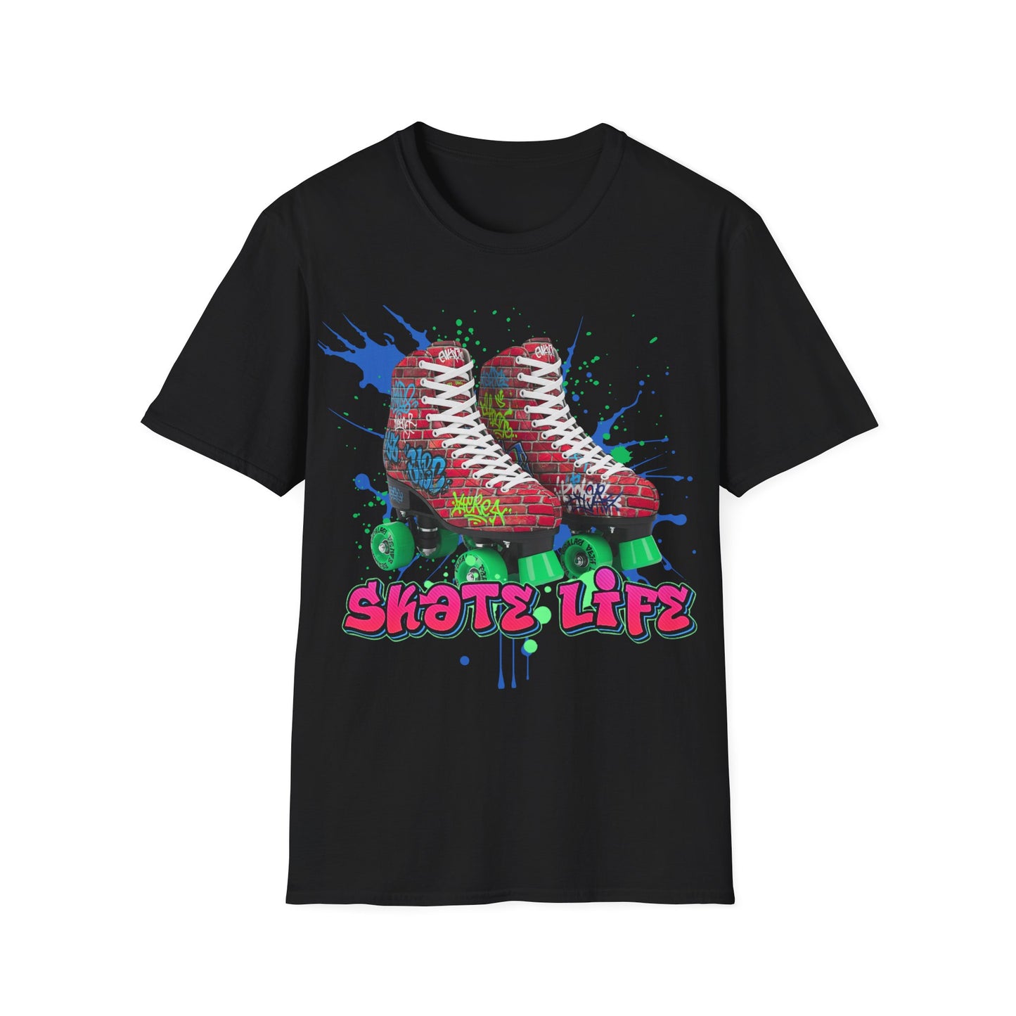 Adult "Skate Life" Paint Splattered Skates T-Shirt - Skateworld - Tampa, FL