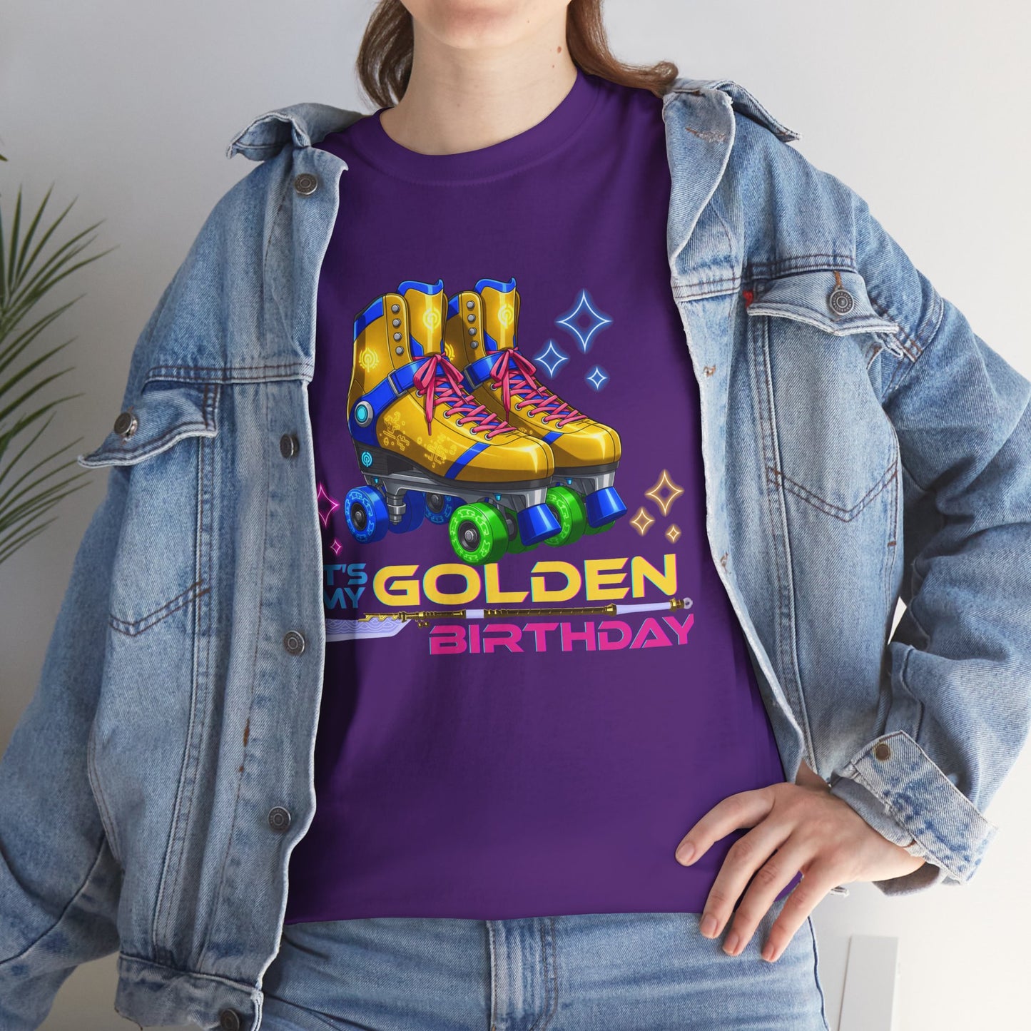 Golden Birthday - Adult Roller Skate Graphic T-Shirt – 100% Cotton