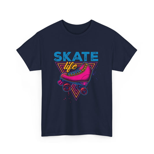Adult Roller Skating T-Shirt - "Skate Life" - Pink Graphic