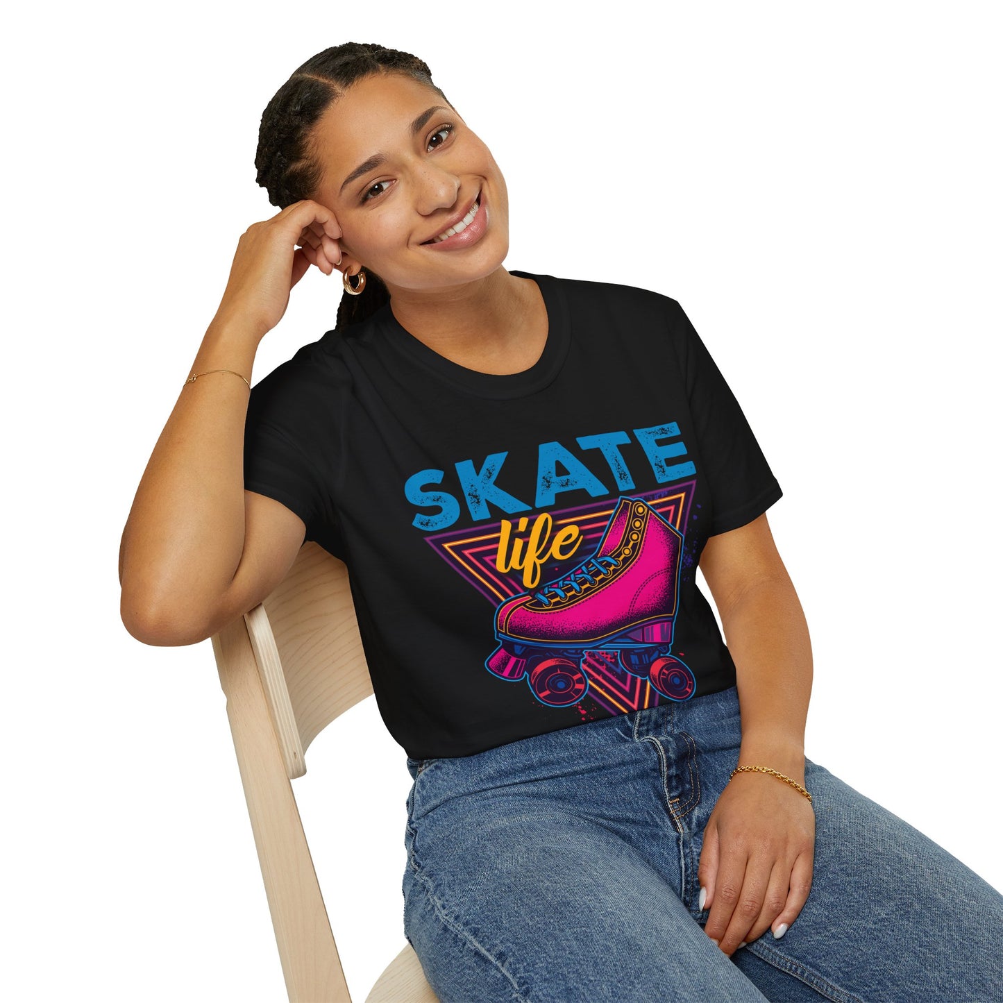 Adult "Skate Life" T-Shirt - United Skates of America - Wickliffe, OH (Pink)
