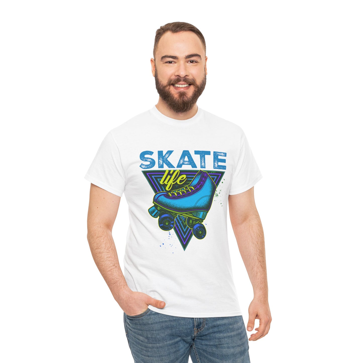 Unisex Roller Skating T-Shirt "Skate Life" Blue Graphic