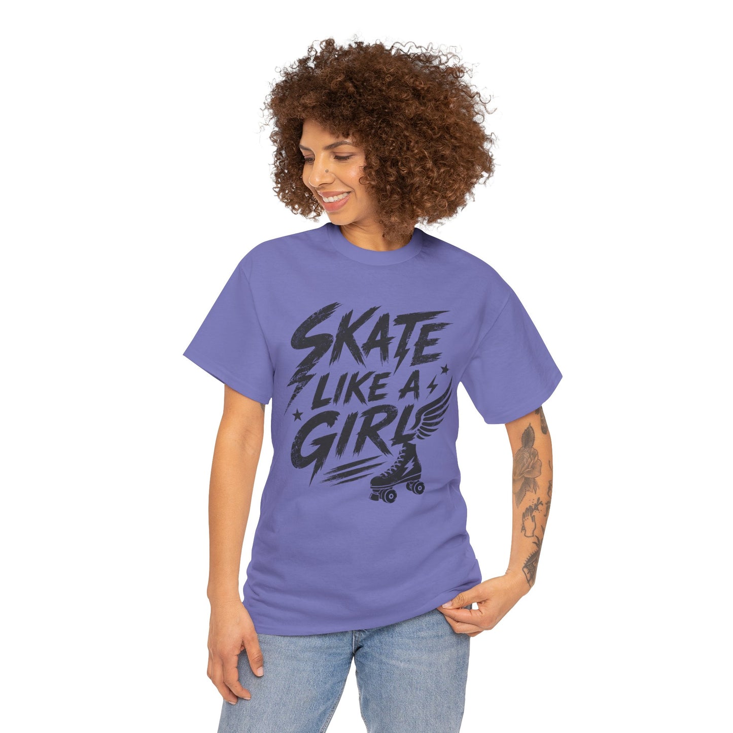 Adult Skate Like a Girl Women's T-Shirt | Roller Skating, Roller Derby Girl & Rink Life Tee