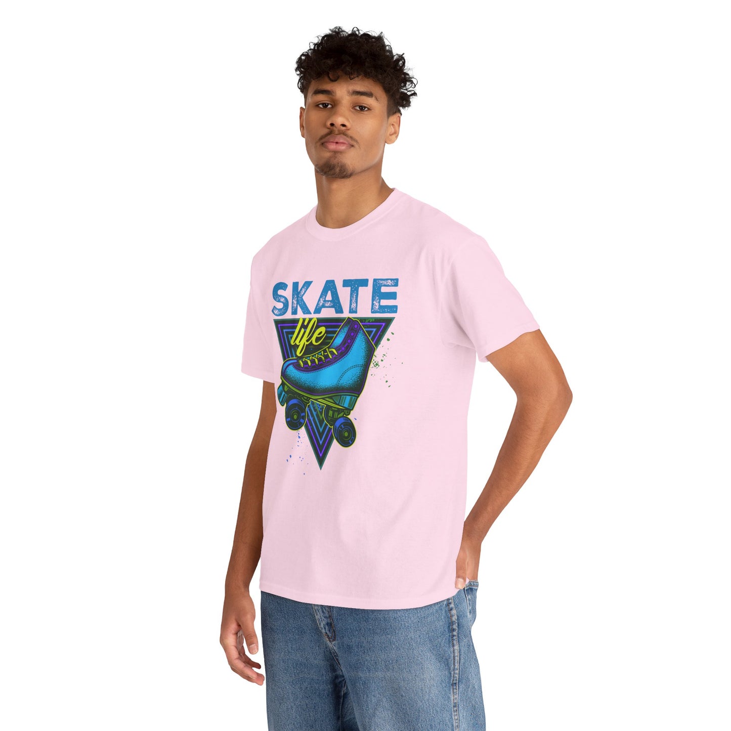 Jackson, NJ - Adult "Skate Life" Roller Skater T-Shirt (Blue Graphic)