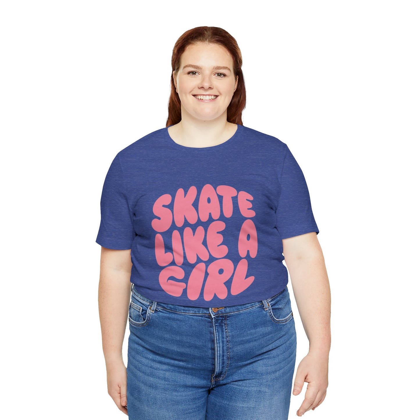 Women's "Skate Like A Girl" Roller Skate Graphic Cotton T-Shirt