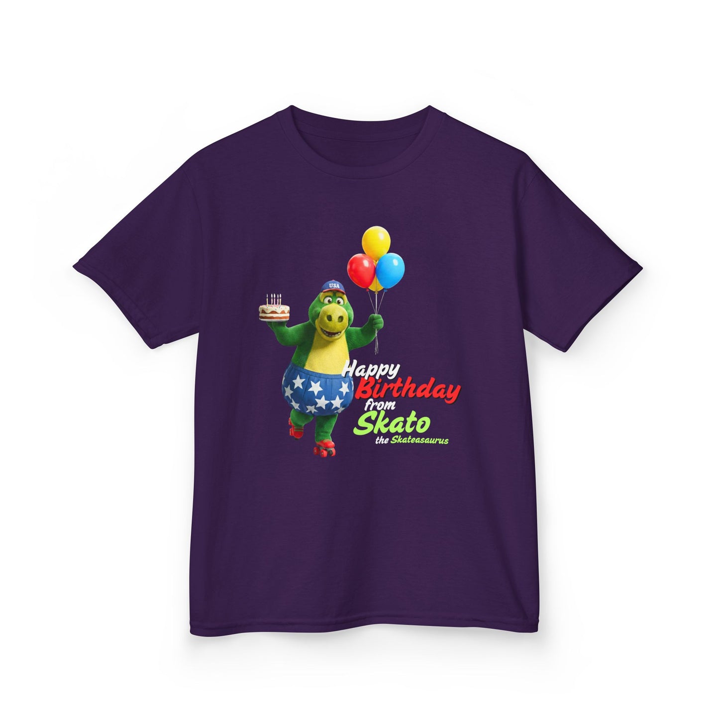 Kid's Roller Skating Birthday T-Shirt - Happy Birthday from Skato - Tee for Boys and Girls