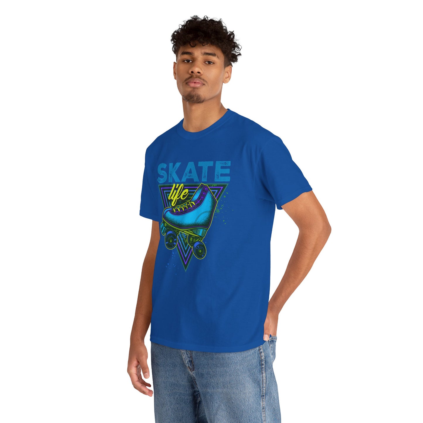 Jackson, NJ - Adult "Skate Life" Roller Skater T-Shirt (Blue Graphic)