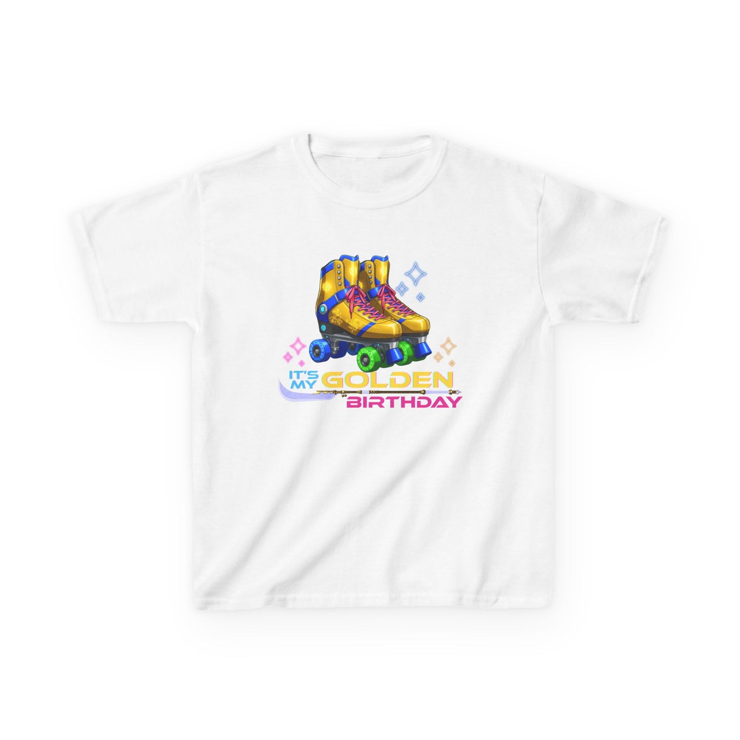 Kid's Birthday Roller Skating T-Shirt - It's My Golden Birthday - Party, Streetwear, Shirt for Boys and Girls