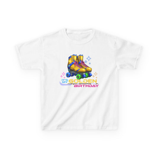 Kid's "It's My Golden Birthday" Roller Skating Shirt for Boys and Girls