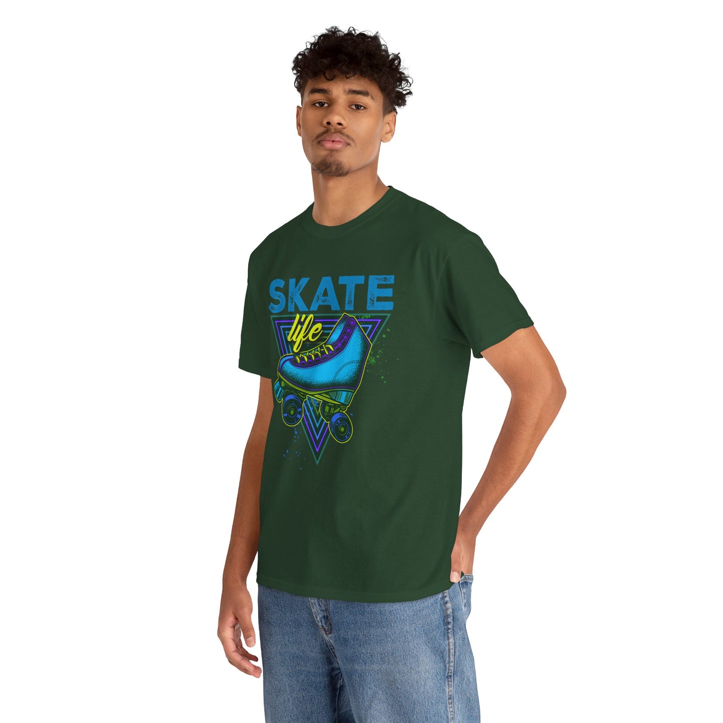 Jackson, NJ - Adult "Skate Life" Roller Skater T-Shirt (Blue Graphic)