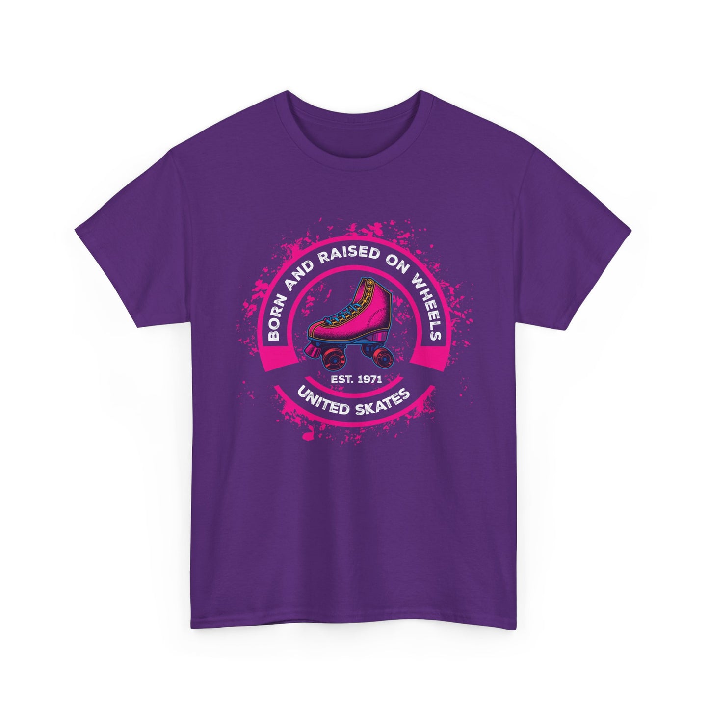 Adult "Born & Raised on Wheels" Roller Skating T-Shirt