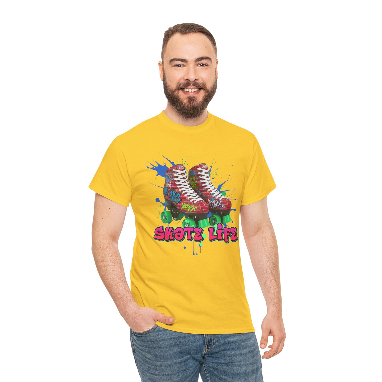 Adult Retro Roller Skating T-Shirt - Skate Life - Graffiti Style Graphic Tee for Skaters