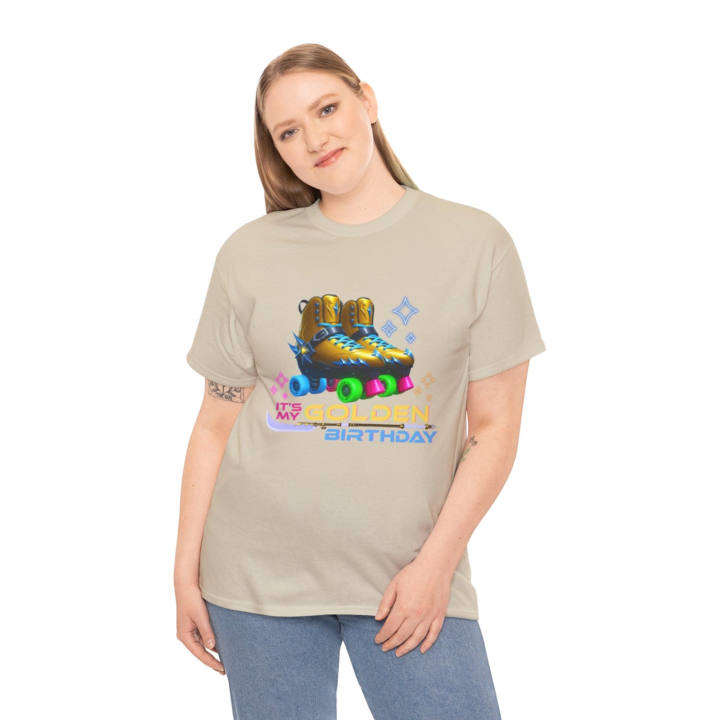 It's My Golden Birthday  - Adult and Teens Roller Skate Graphic T-Shirt – 100% Cotton, Female
