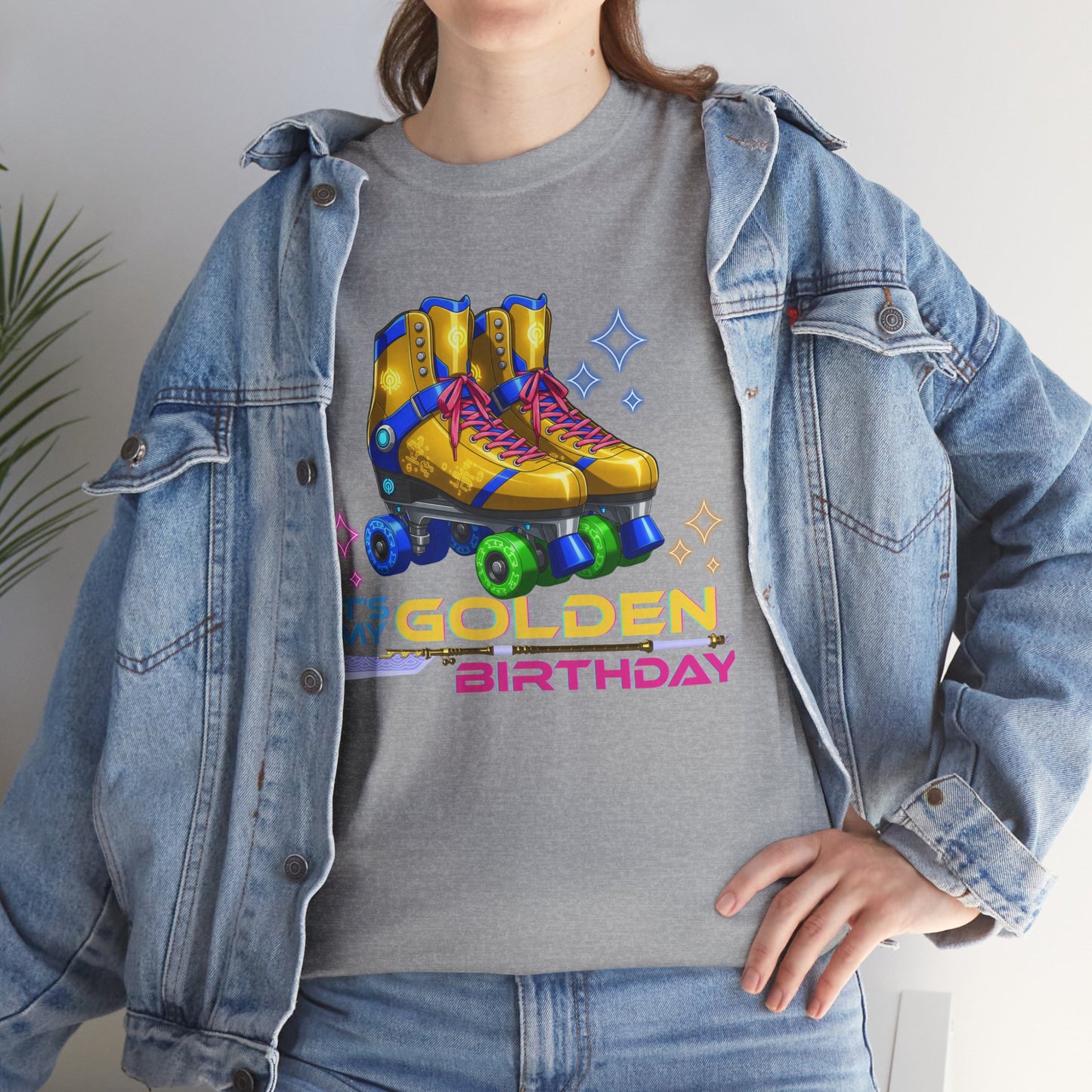 Golden Birthday - Adult Roller Skate Graphic T-Shirt – 100% Cotton