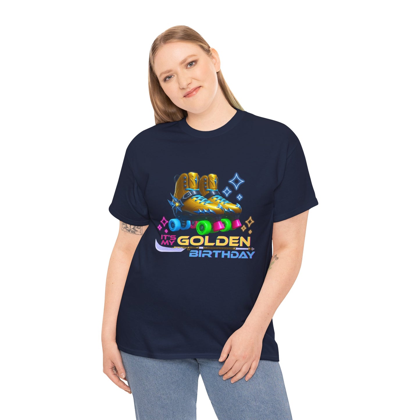 It's My Golden Birthday  - Adult and Teens Roller Skate Graphic T-Shirt – 100% Cotton, Female
