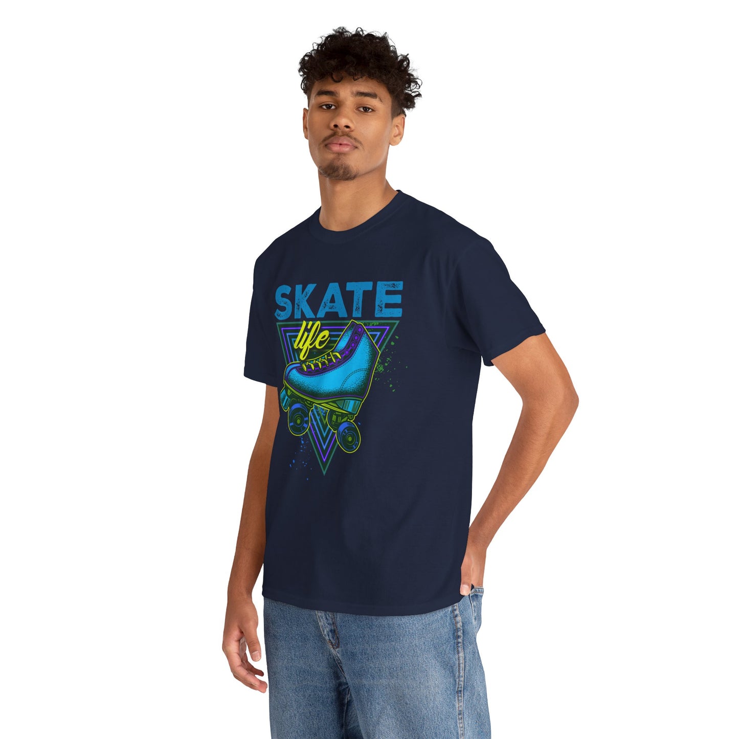 Jackson, NJ - Adult "Skate Life" Roller Skater T-Shirt (Blue Graphic)