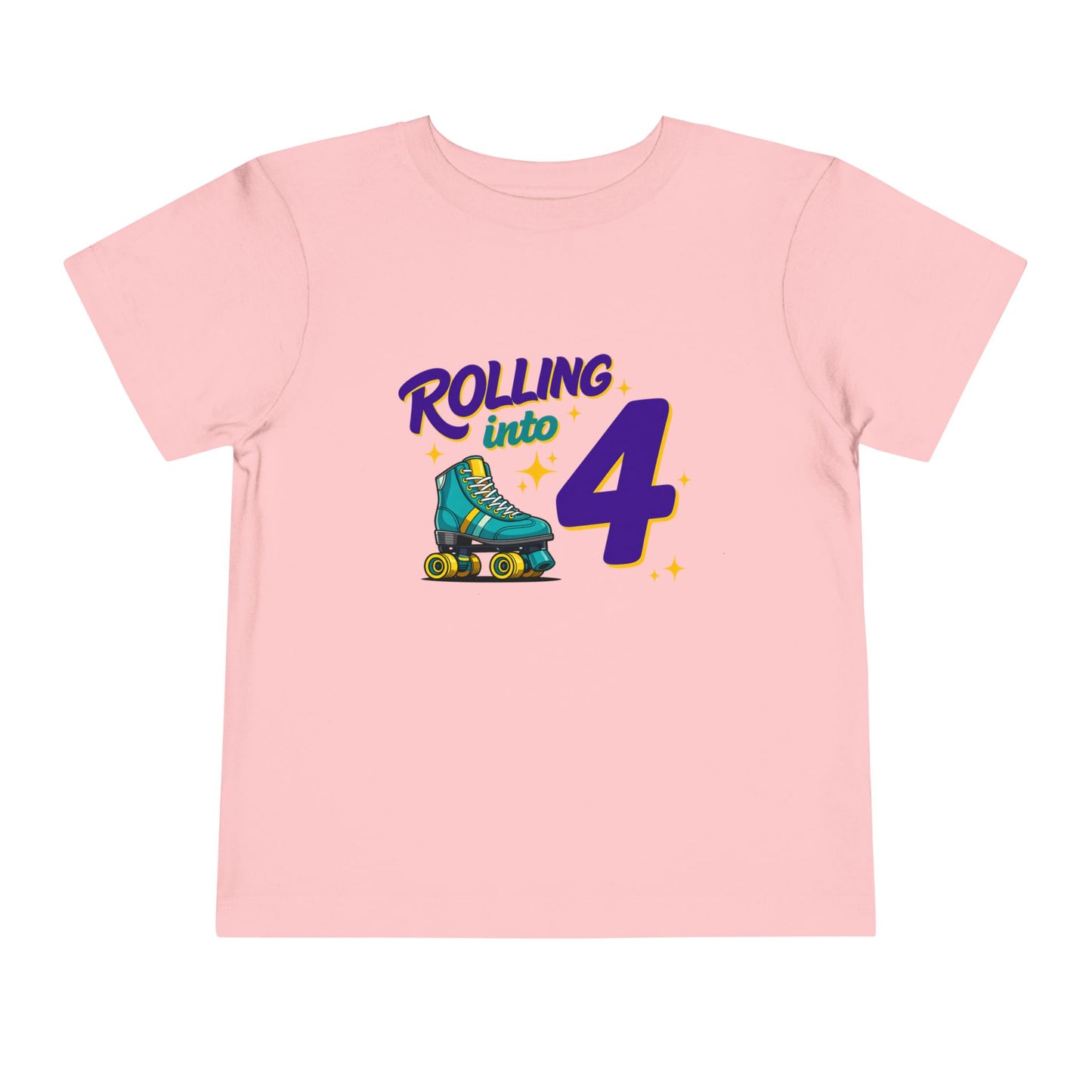 Kid's "Rolling Into 4" Birthday T-Shirt for 4 Year Old Child