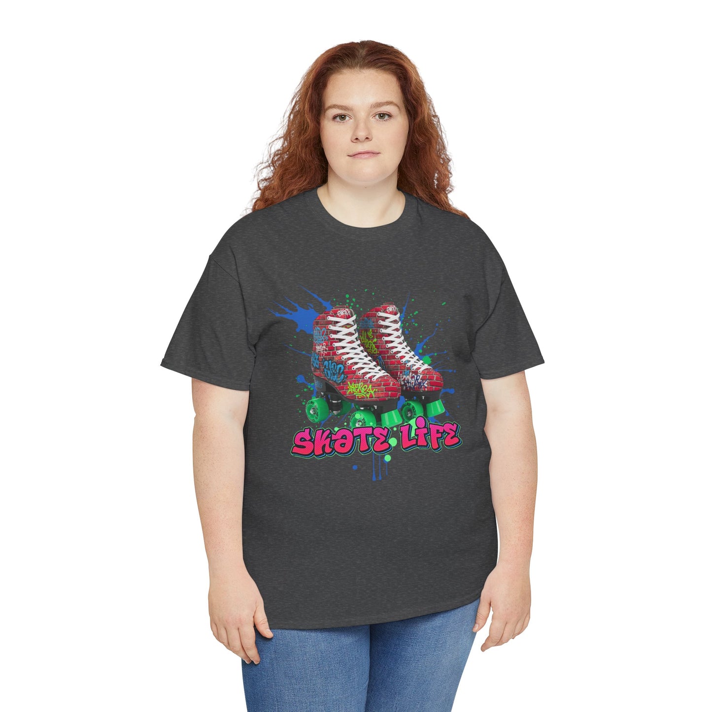 Adult Retro Roller Skating T-Shirt - Skate Life - Graffiti Style Graphic Tee for Skaters