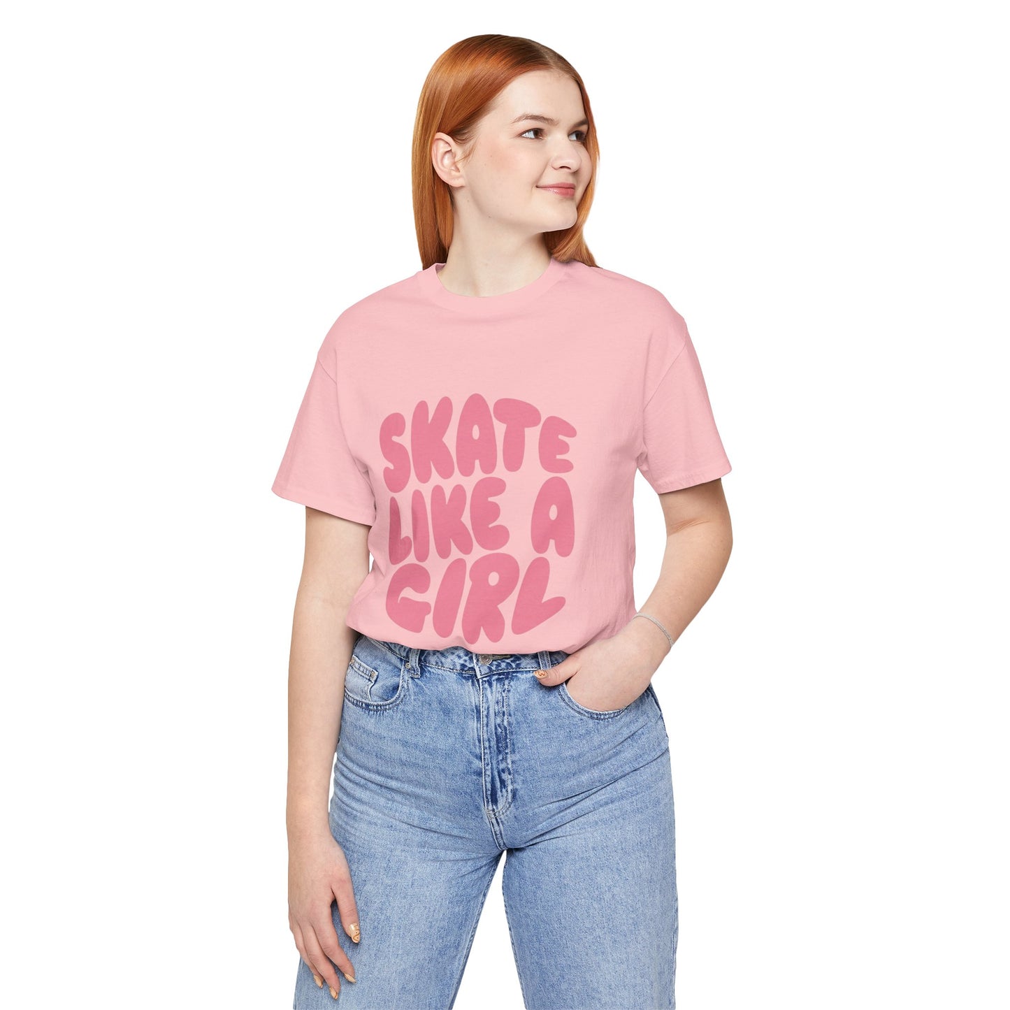 Women's "Skate Like A Girl" Roller Skate Graphic Cotton T-Shirt