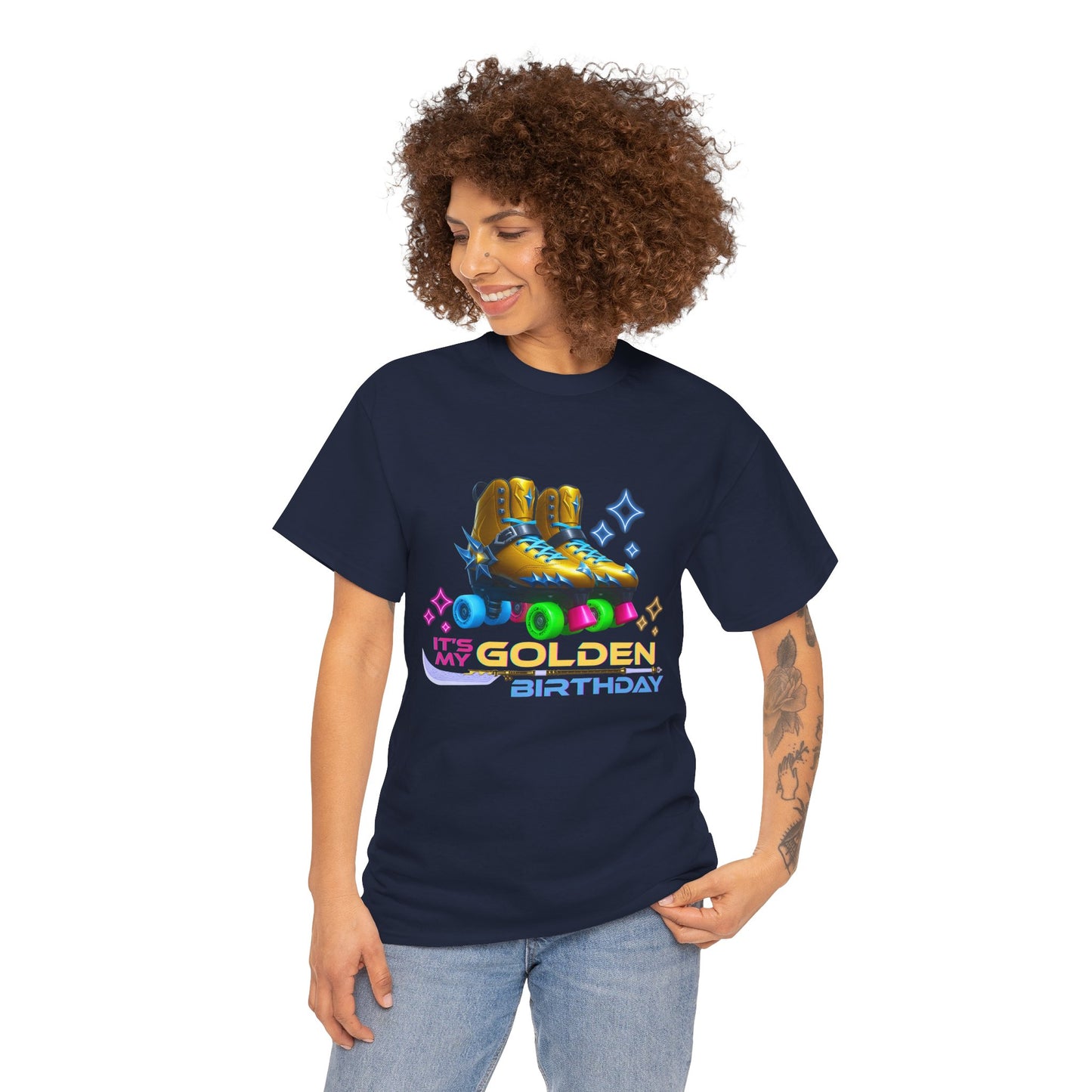 It's My Golden Birthday  - Adult and Teens Roller Skate Graphic T-Shirt – 100% Cotton, Female