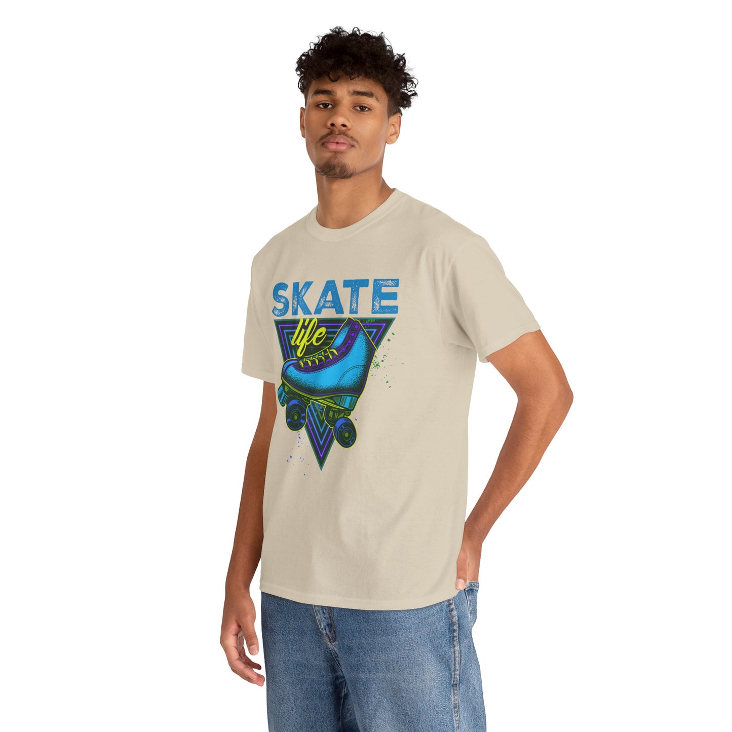 Jackson, NJ - Adult "Skate Life" Roller Skater T-Shirt (Blue Graphic)