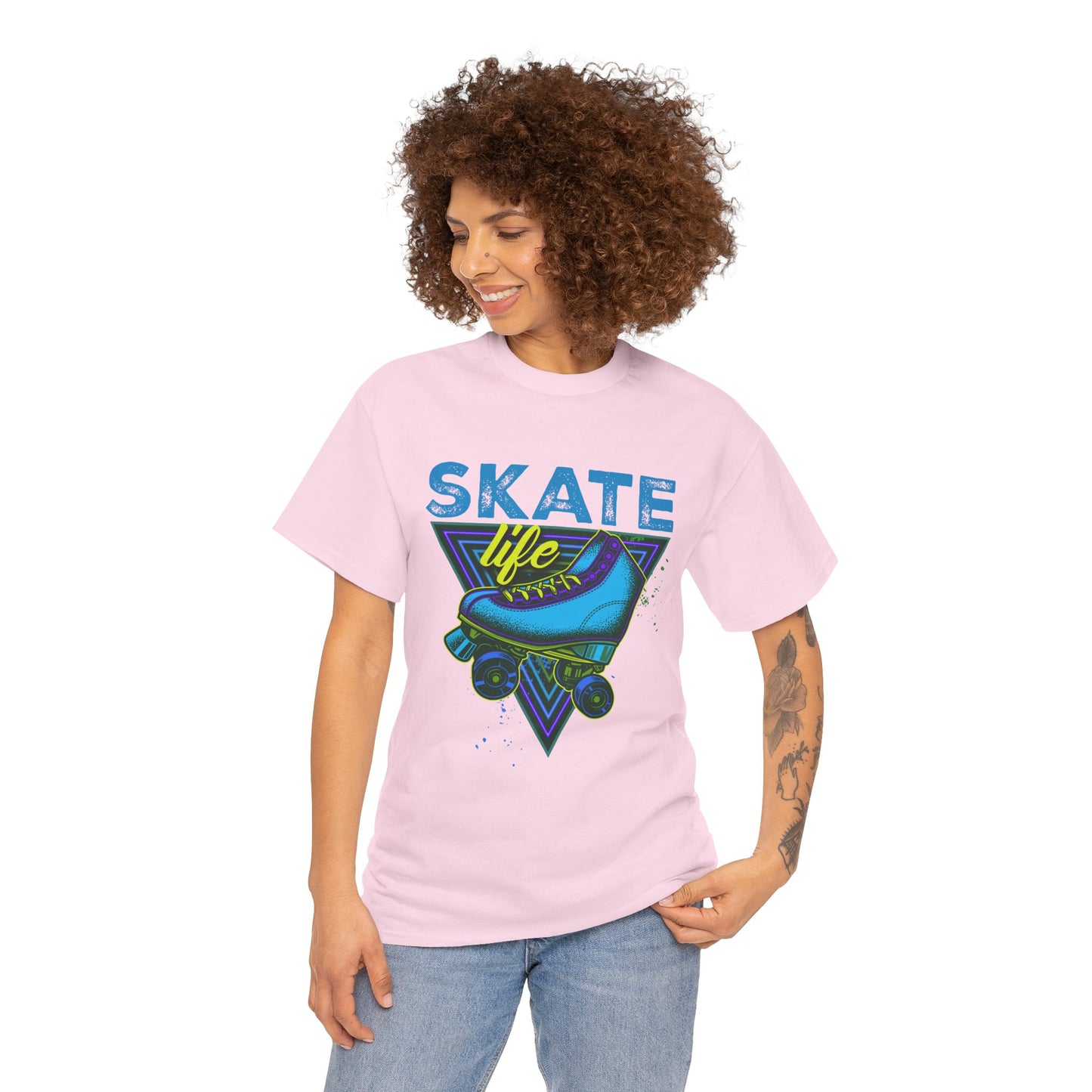 Unisex Roller Skating T-Shirt "Skate Life" Blue Graphic