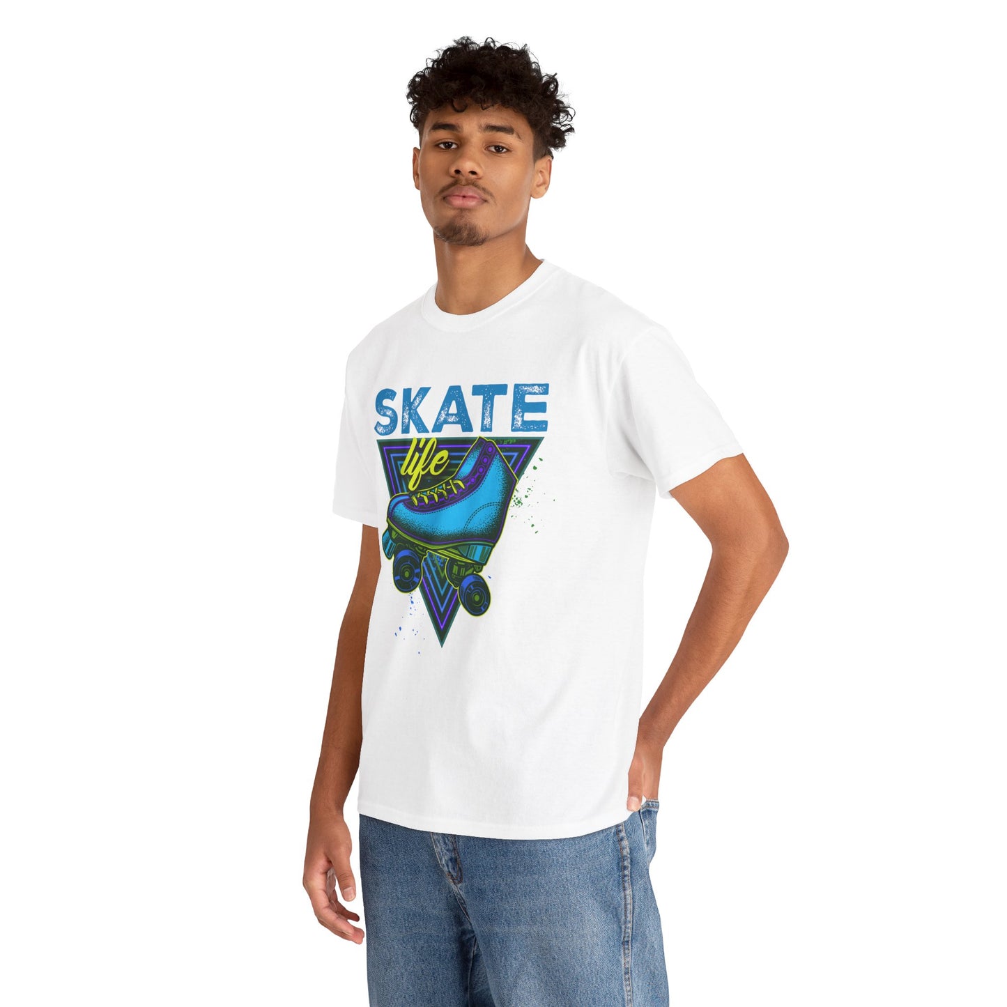 Jackson, NJ - Adult "Skate Life" Roller Skater T-Shirt (Blue Graphic)