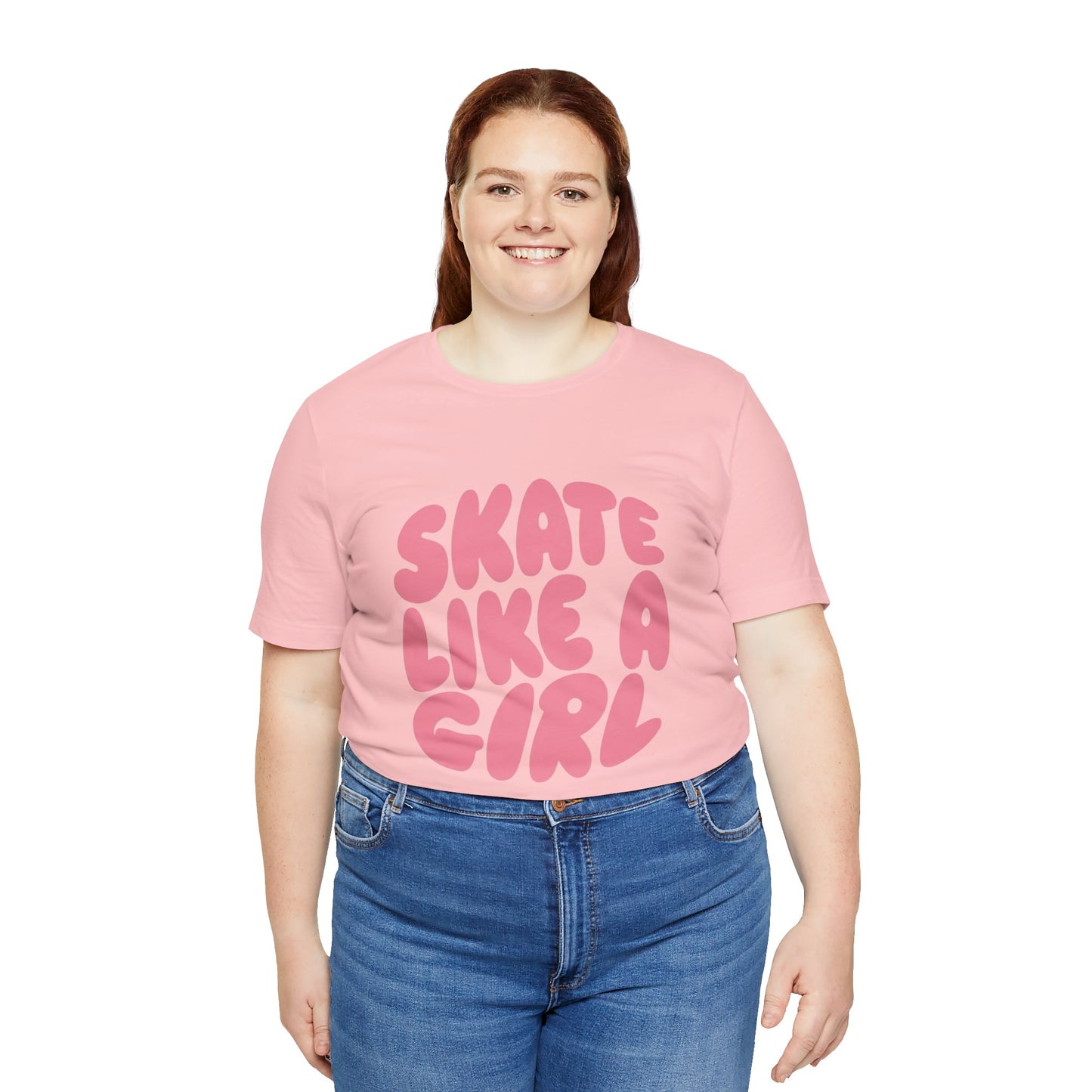 Women's "Skate Like A Girl" Roller Skate Graphic Cotton T-Shirt