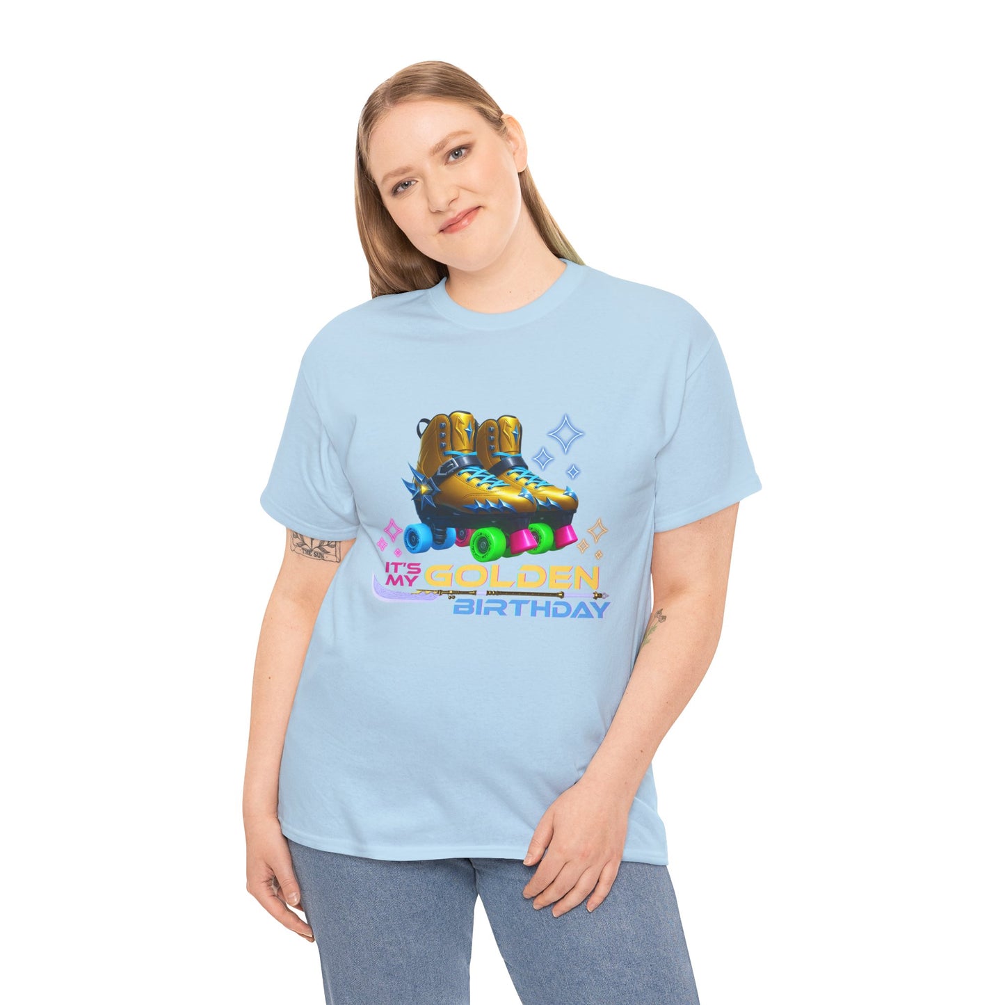 It's My Golden Birthday  - Adult and Teens Roller Skate Graphic T-Shirt – 100% Cotton, Female