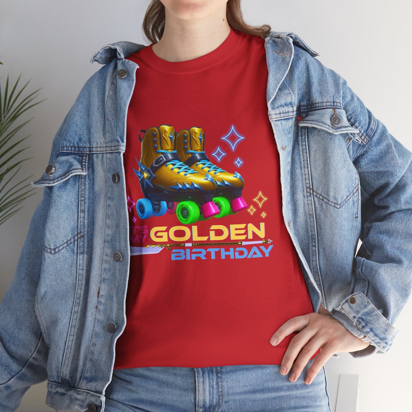 It's My Golden Birthday  - Adult and Teens Roller Skate Graphic T-Shirt – 100% Cotton, Female