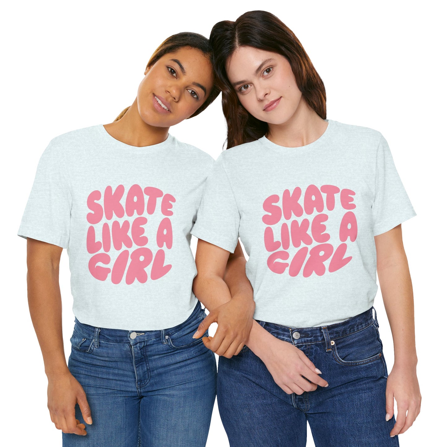 Women's "Skate Like A Girl" Roller Skate Graphic Cotton T-Shirt